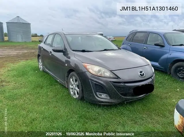 MAZDA 3 2010, VIN JM1BL1H51A1301460
