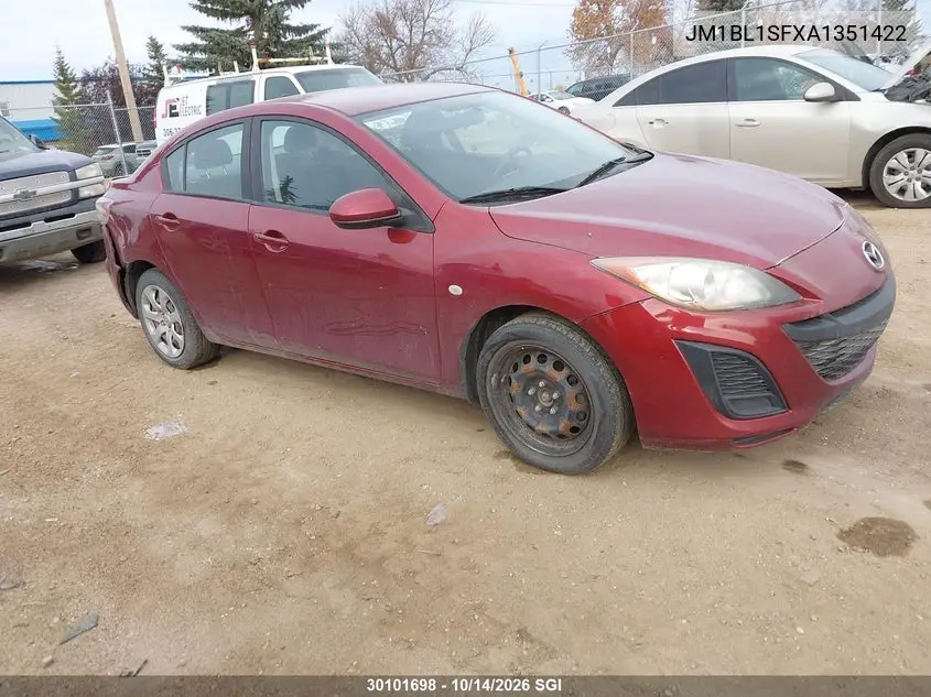 MAZDA 3 2010, VIN JM1BL1SFXA1351422