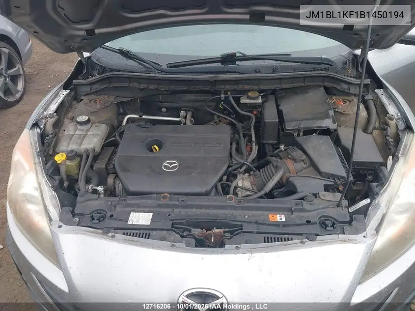 2011 MAZDA 3 VIN JM1BL1KF1B1450194 — фото 10