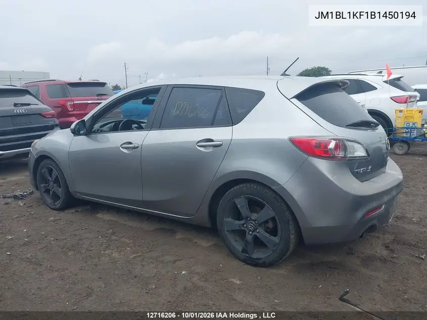 2011 MAZDA 3 VIN JM1BL1KF1B1450194 — фото 15