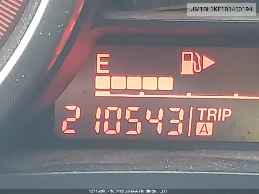 2011 MAZDA 3 VIN JM1BL1KF1B1450194 — фото 16