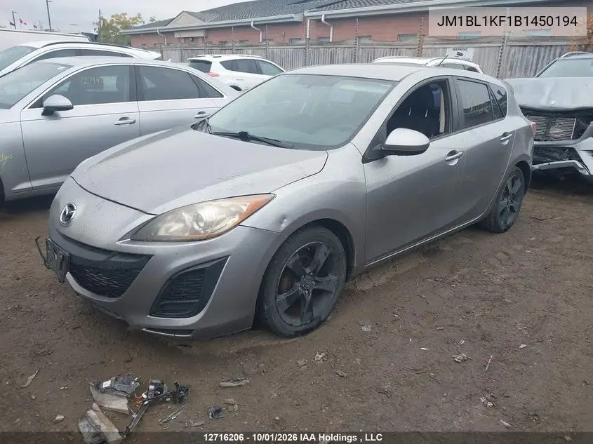 2011 MAZDA 3 VIN JM1BL1KF1B1450194 — фото 2