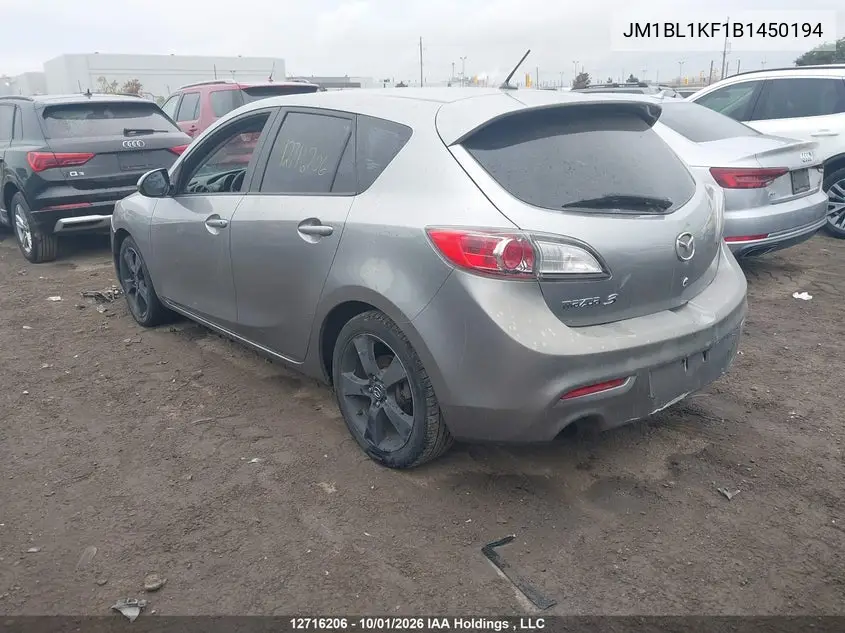 2011 MAZDA 3 VIN JM1BL1KF1B1450194 — фото 3