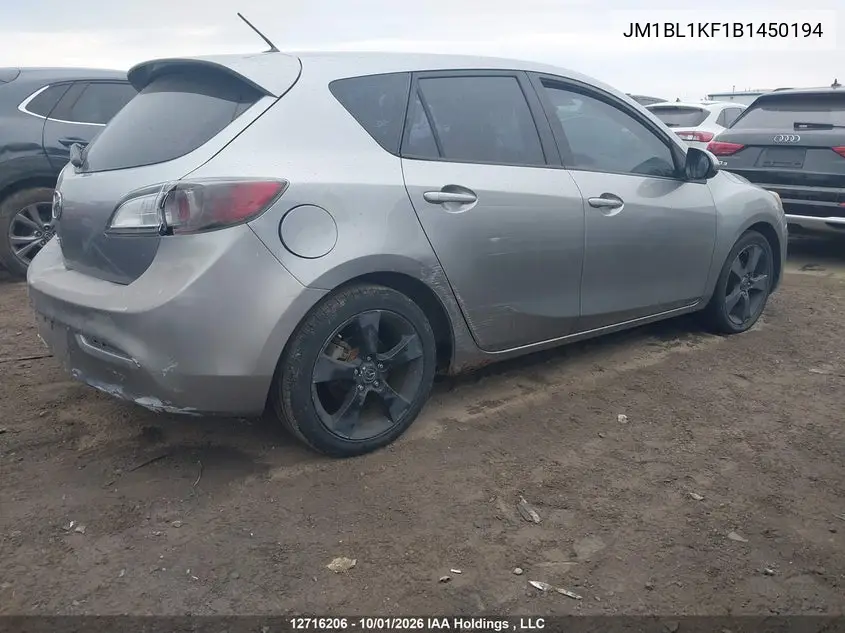 2011 MAZDA 3 VIN JM1BL1KF1B1450194 — фото 4