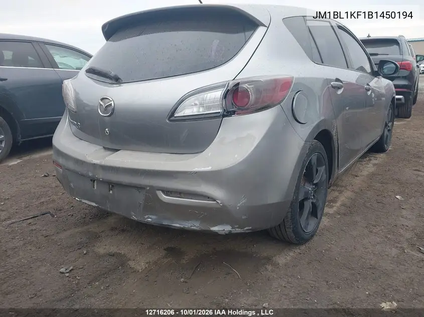 2011 MAZDA 3 VIN JM1BL1KF1B1450194 — фото 6