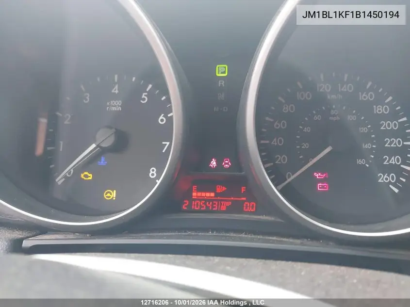 2011 MAZDA 3 VIN JM1BL1KF1B1450194 — фото 7