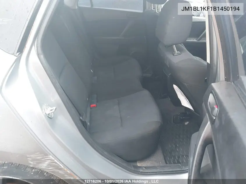 2011 MAZDA 3 VIN JM1BL1KF1B1450194 — фото 8