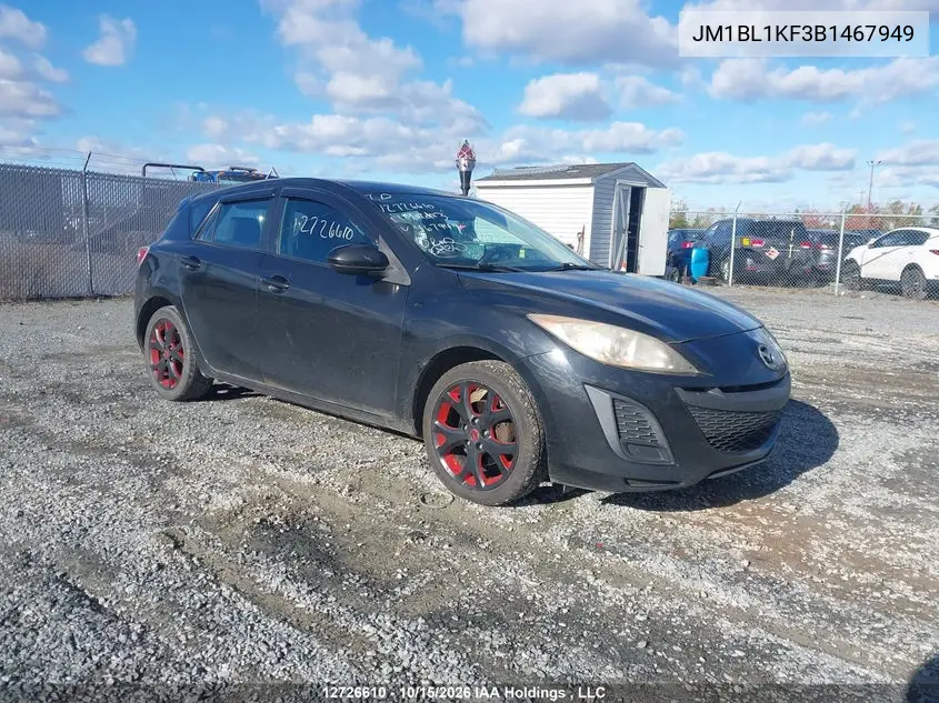 MAZDA 3 2011, VIN JM1BL1KF3B1467949