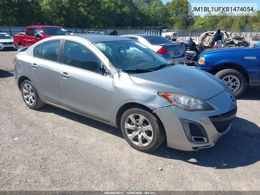 MAZDA 3 2011, VIN JM1BL1UFXB1474054