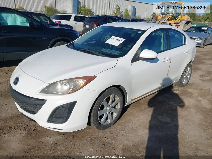 2011 MAZDA 3 VIN JM1BL1VF5B1386396 — фото 2