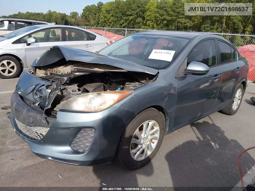 2012 MAZDA 3 VIN JM1BL1V72C1698637 — фото 2