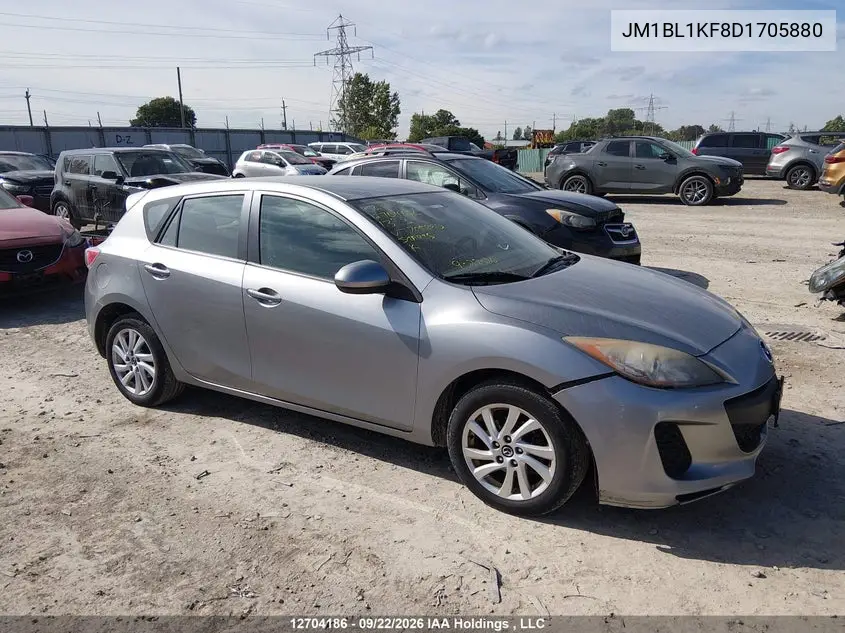 MAZDA 3 2013, VIN JM1BL1KF8D1705880
