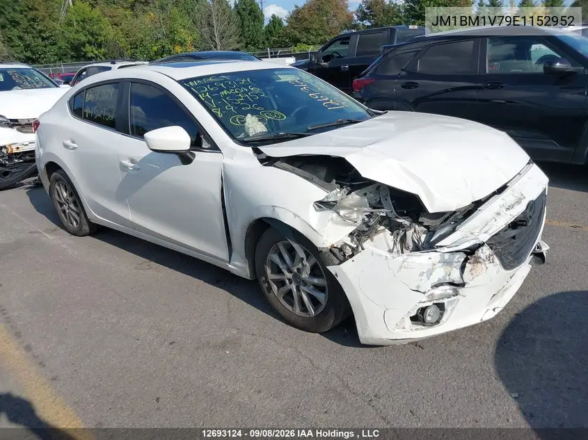 MAZDA 3 2014, VIN JM1BM1V79E1152952