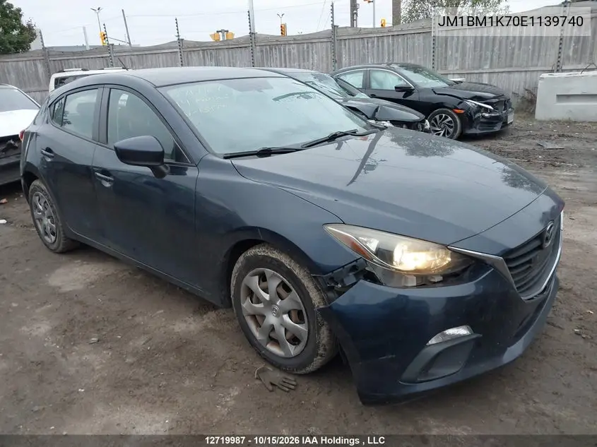 MAZDA 3 2014, VIN JM1BM1K70E1139740