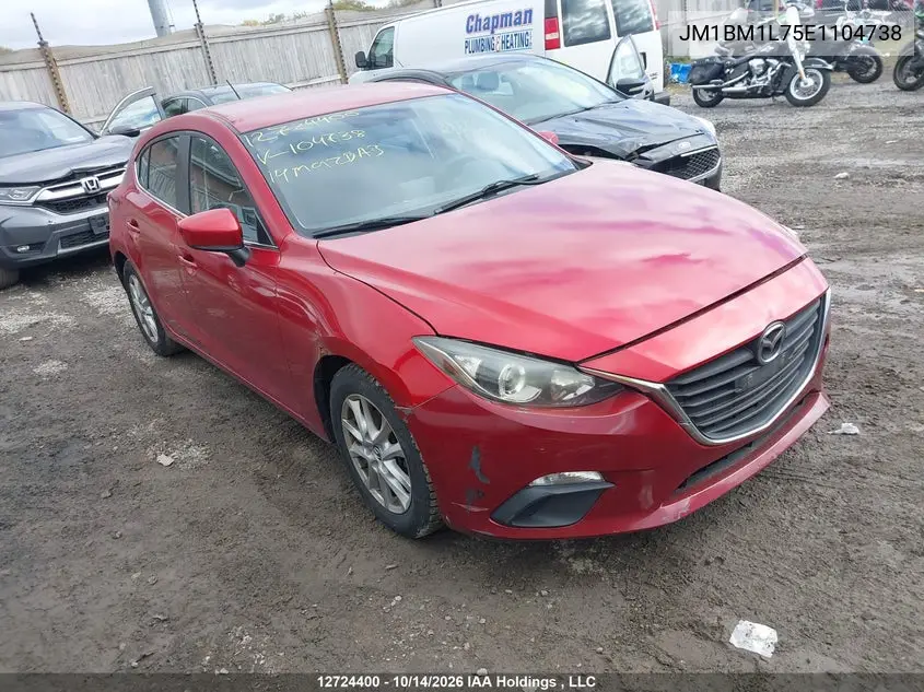 MAZDA 3 2014, VIN JM1BM1L75E1104738