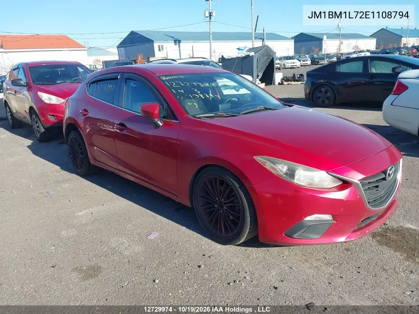 MAZDA 3 2014, VIN JM1BM1L72E1108794