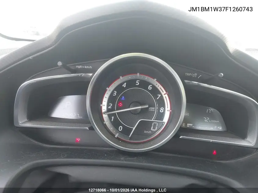 2015 MAZDA 3 VIN JM1BM1W37F1260743 — фото 7