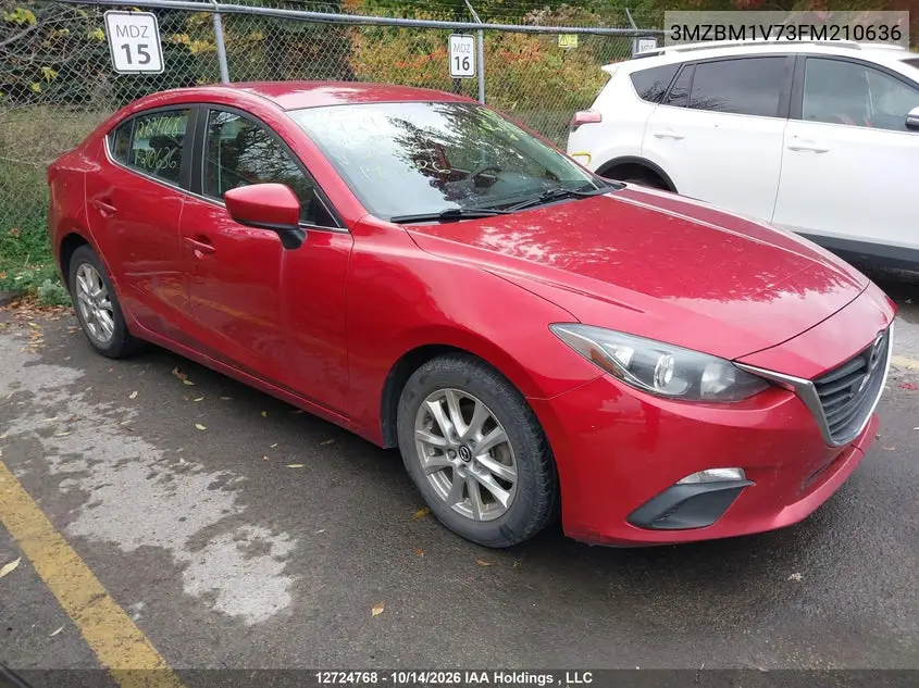 MAZDA 3 2015, VIN 3MZBM1V73FM210636