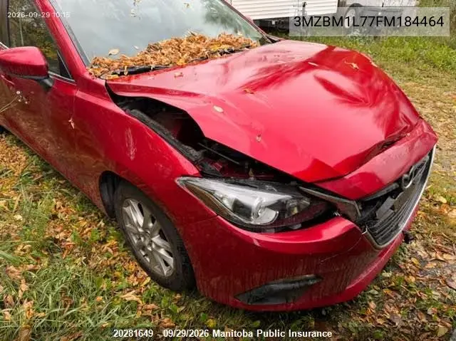 MAZDA 3 2015, VIN 3MZBM1L77FM184464