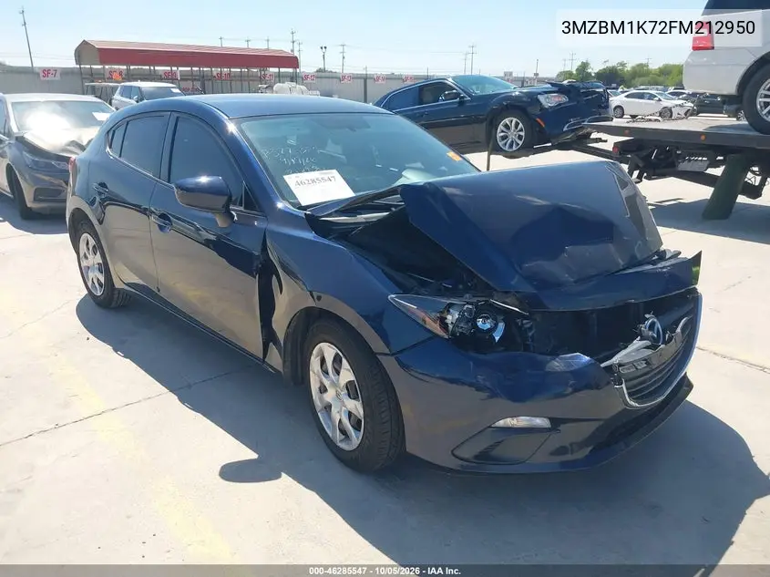 MAZDA 3 2015, VIN 3MZBM1K72FM212950