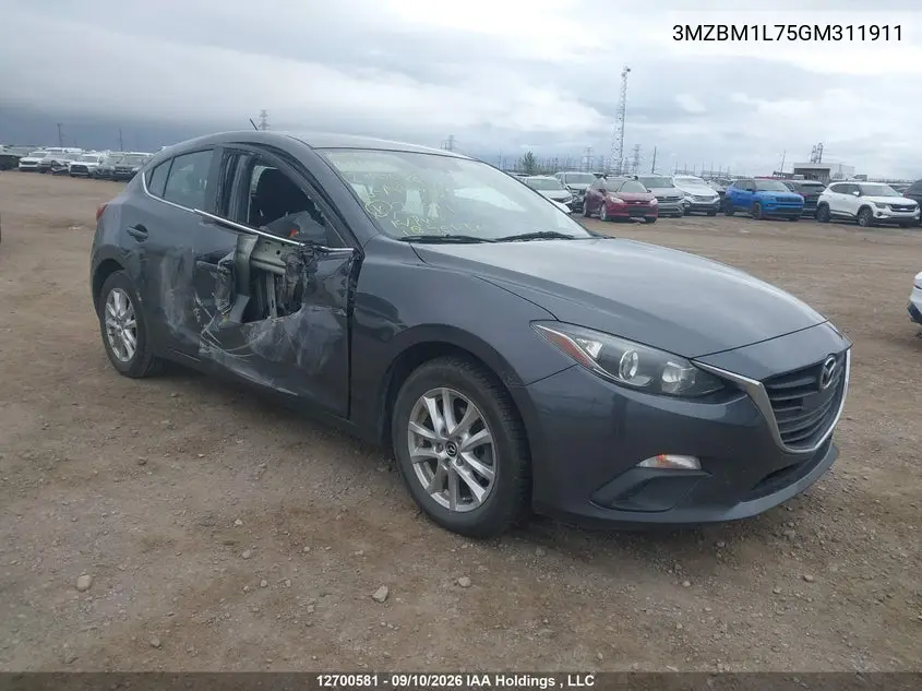 MAZDA 3 2016, VIN 3MZBM1L75GM311911