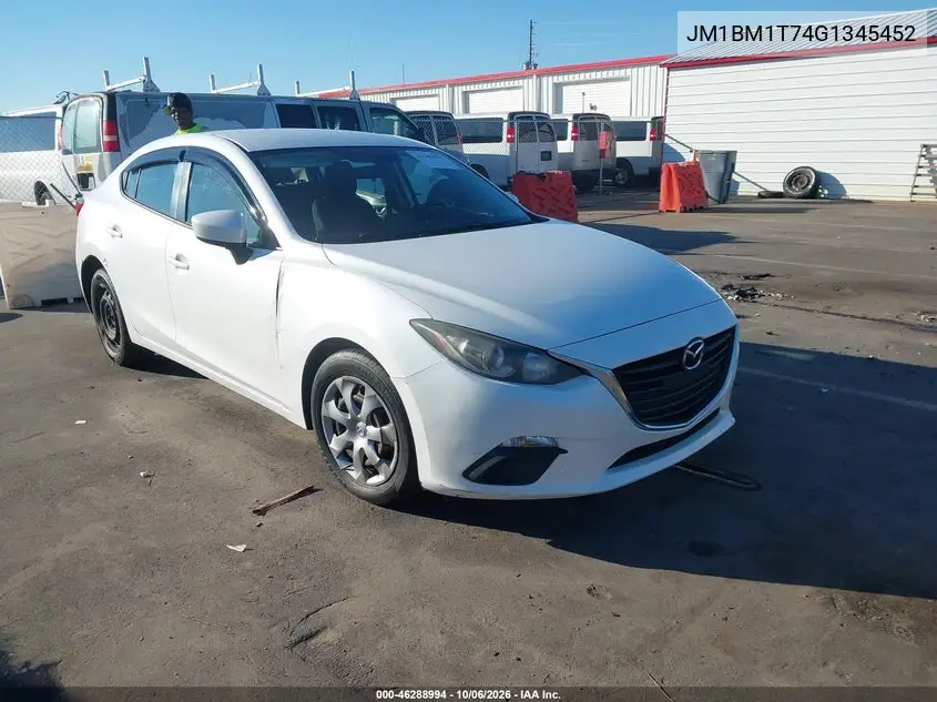 MAZDA 3 2016, VIN JM1BM1T74G1345452