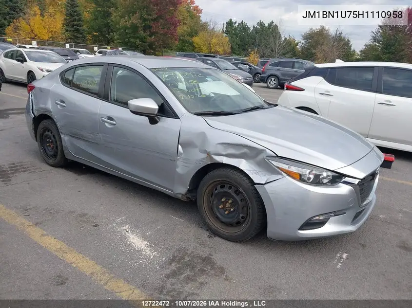 MAZDA 3 2017, VIN JM1BN1U75H1110958