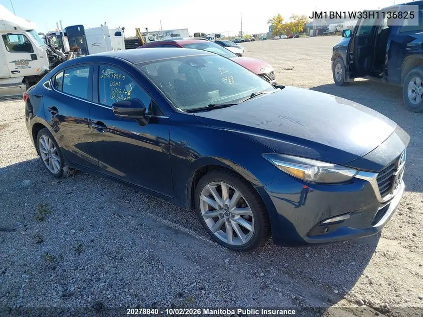MAZDA 3 2017, VIN JM1BN1W33H1136825