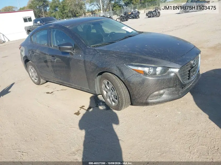 MAZDA 3 2017, VIN JM1BN1U75H1103475
