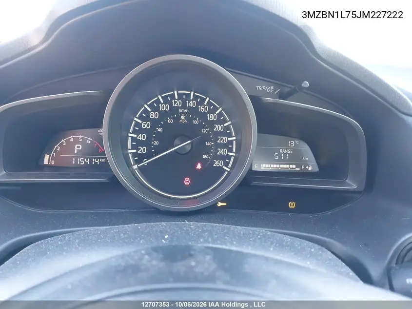 2018 MAZDA 3 VIN 3MZBN1L75JM227222 — фото 7