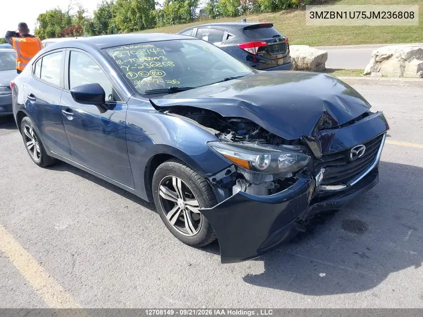 MAZDA 3 2018, VIN 3MZBN1U75JM236808