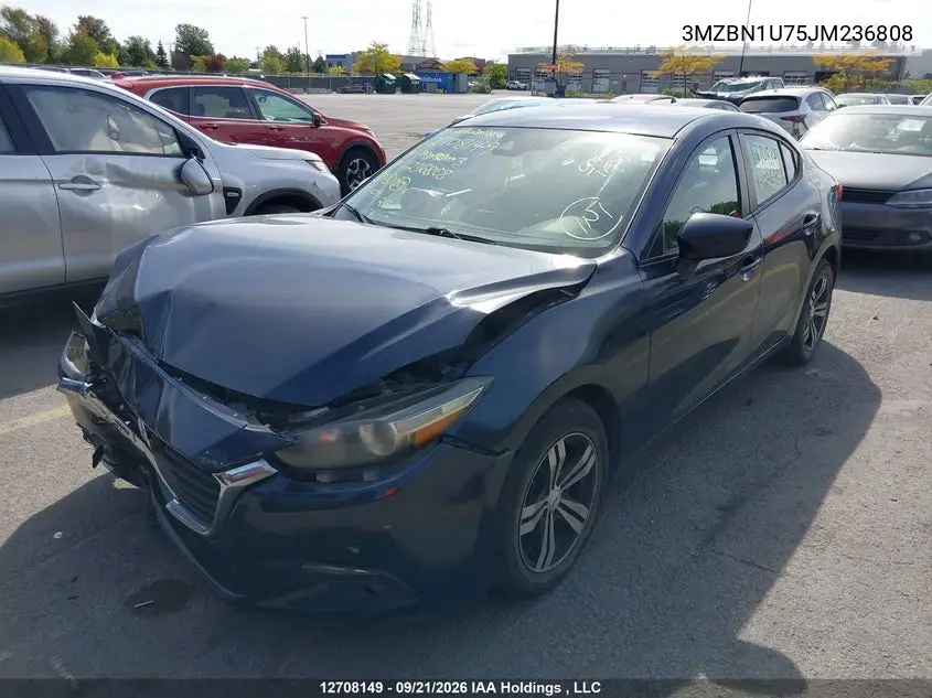 2018 MAZDA 3 VIN 3MZBN1U75JM236808 — фото 2