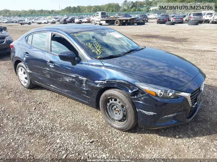MAZDA 3 2018, VIN 3MZBN1U70JM234786