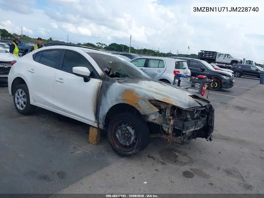 MAZDA 3 2018, VIN 3MZBN1U71JM228740