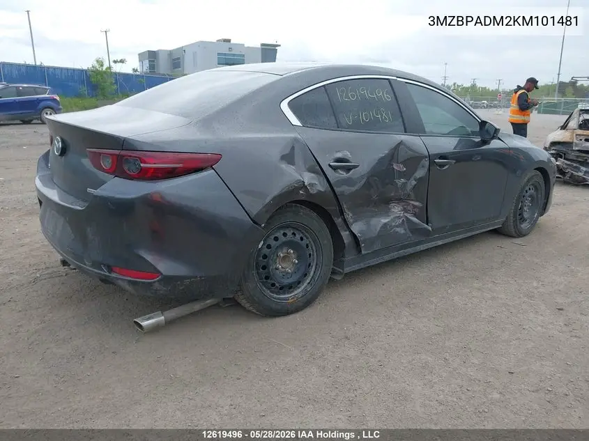2019 MAZDA 3 VIN 3MZBPADM2KM101481 — фото 4
