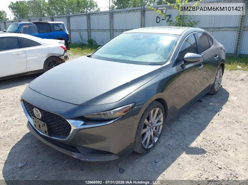 2019 MAZDA 3 VIN 3MZBPADM6KM101421 — фото 2
