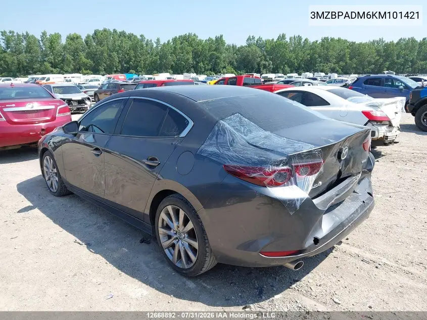 2019 MAZDA 3 VIN 3MZBPADM6KM101421 — фото 3
