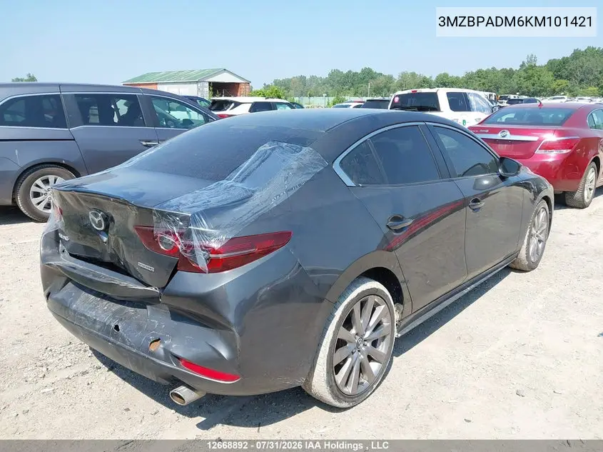2019 MAZDA 3 VIN 3MZBPADM6KM101421 — фото 4