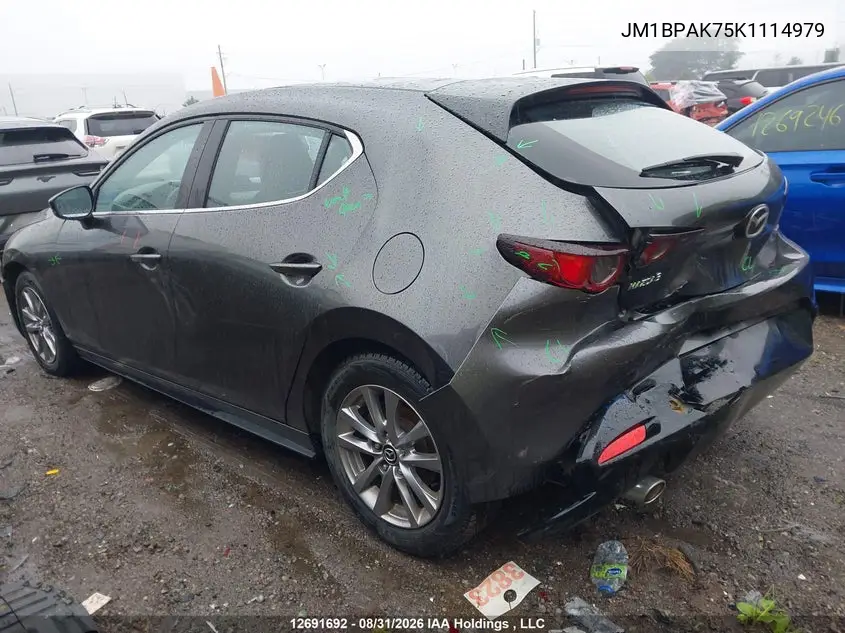 2019 MAZDA 3 VIN JM1BPAK75K1114979 — фото 3
