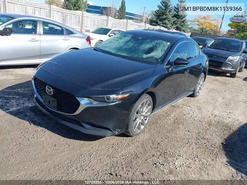 2019 MAZDA 3 VIN JM1BPBDM8K1139366 — фото 2