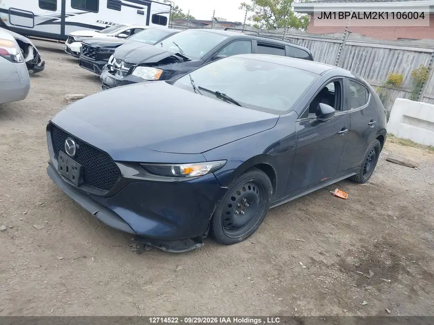 2019 MAZDA 3 VIN JM1BPALM2K1106004 — фото 2