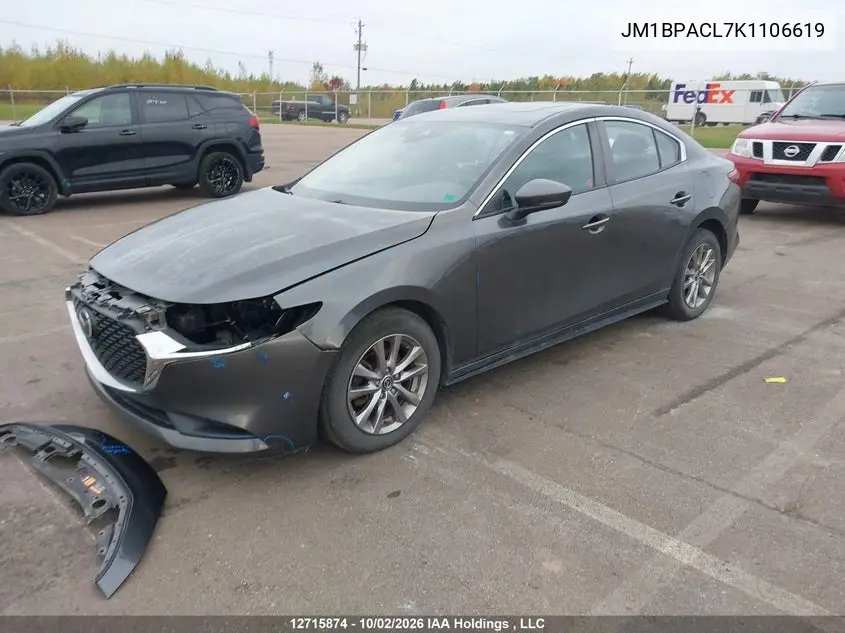 2019 MAZDA 3 VIN JM1BPACL7K1106619 — фото 2