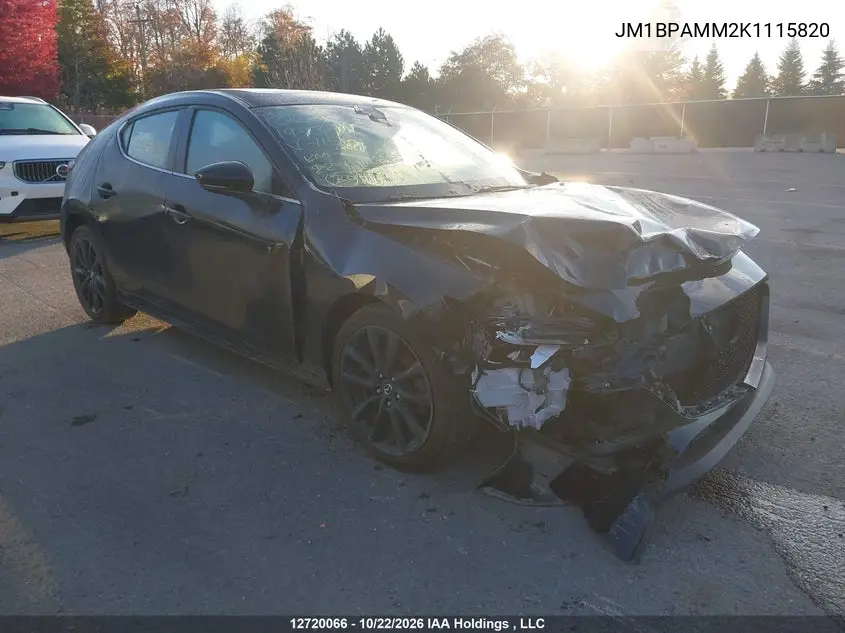 MAZDA 3 2019, VIN JM1BPAMM2K1115820
