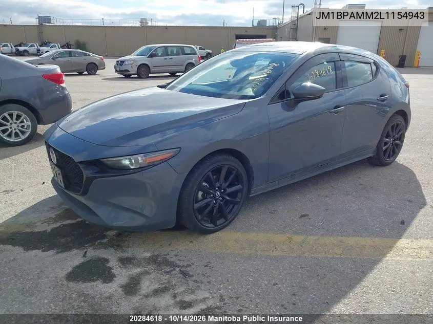 2020 MAZDA 3 VIN JM1BPAMM2L1154943 — фото 2