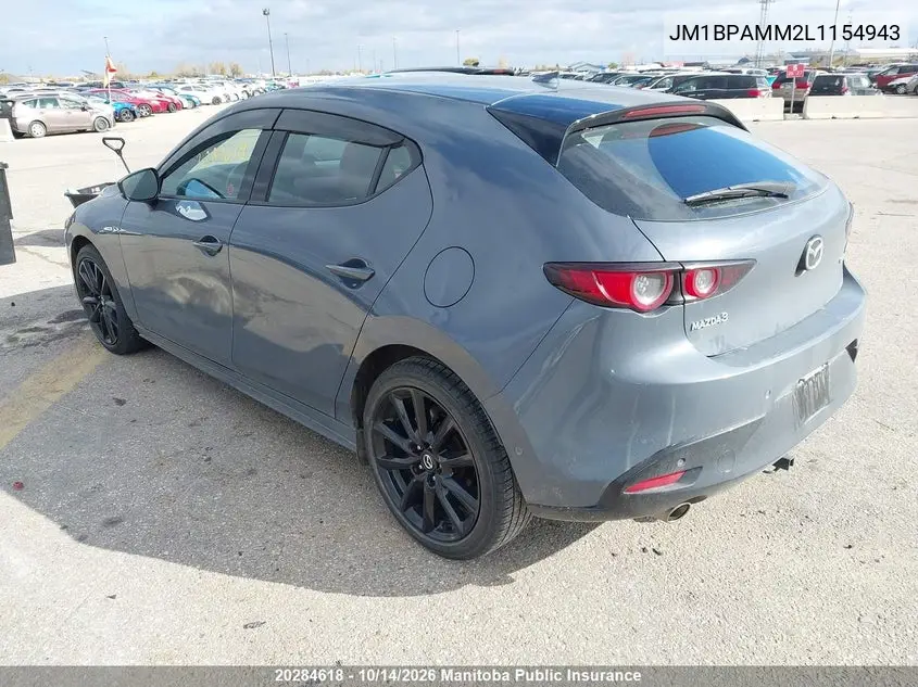2020 MAZDA 3 VIN JM1BPAMM2L1154943 — фото 3