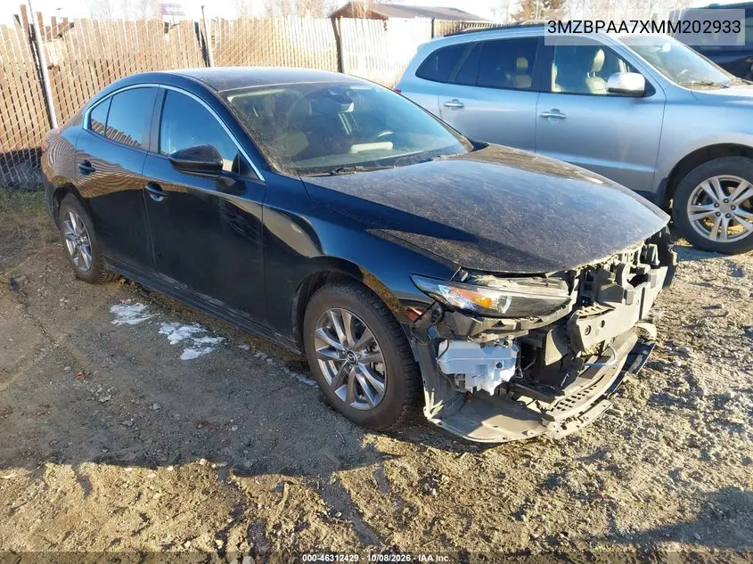 MAZDA 3 2021, VIN 3MZBPAA7XMM202933