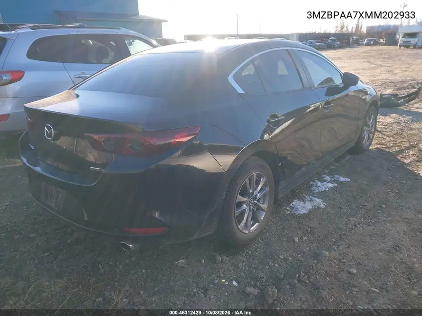 2021 MAZDA 3 VIN 3MZBPAA7XMM202933 — фото 4