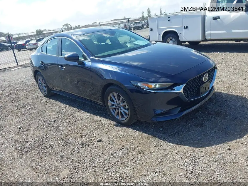 MAZDA 3 2021, VIN 3MZBPAAL2MM203541