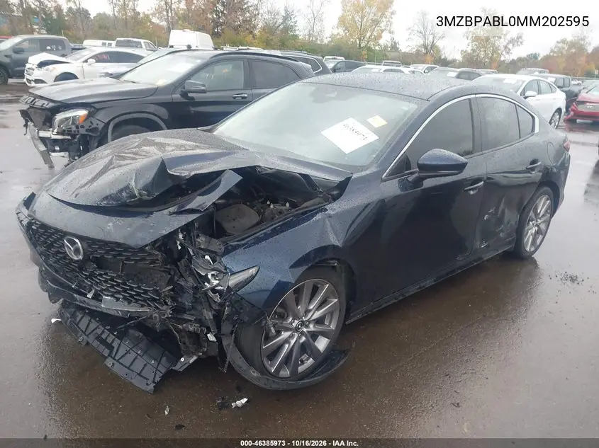 2021 MAZDA 3 VIN 3MZBPABL0MM202595 — фото 2