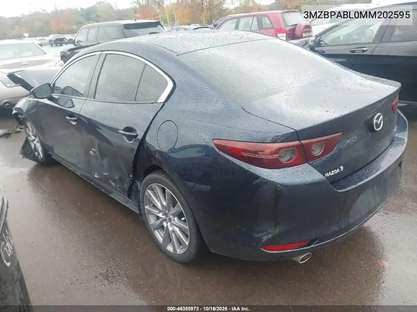2021 MAZDA 3 VIN 3MZBPABL0MM202595 — фото 3